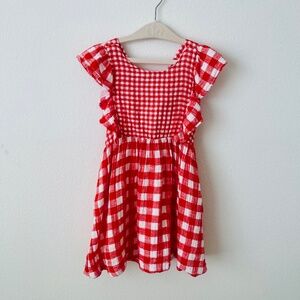 Girls Size 5T Red & White Checkered Dress